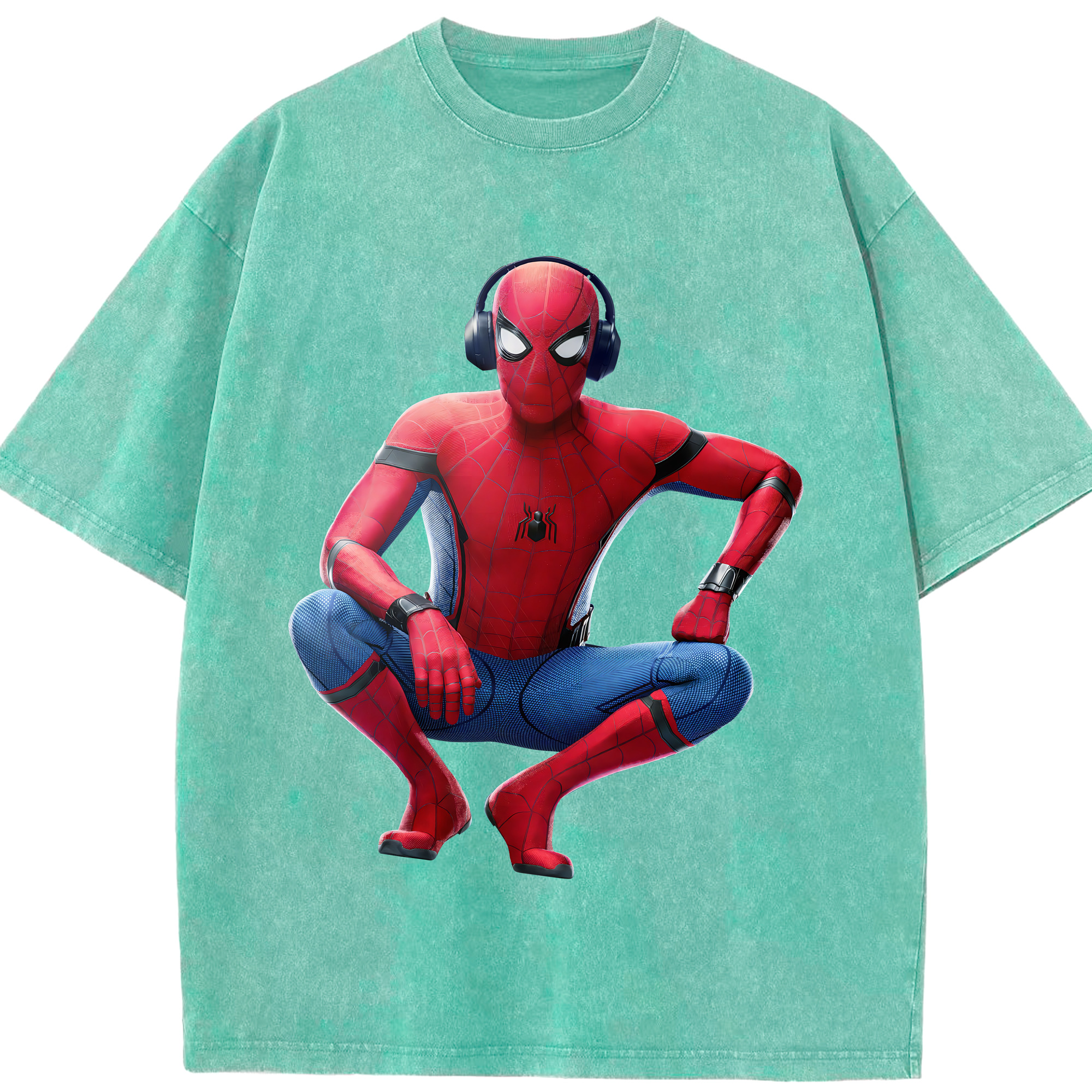 （画像用） Spider Man スパイダーマン 綿100% ヴィンテージ風 半袖Tシャツ（フロントプリント）